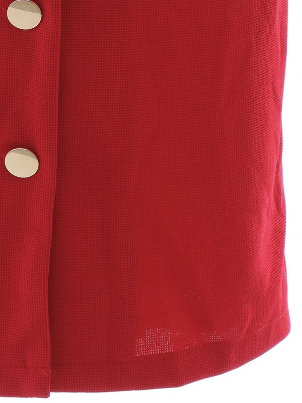 画像16: SALE!ウエストマークワッフルワンピ/テーラード/ゴールドボタン/谷間見せ/背中隠し/ミニドレス/キャバドレス 【XS-Mサイズ/1カラー】[HC02] 【YN】dzw