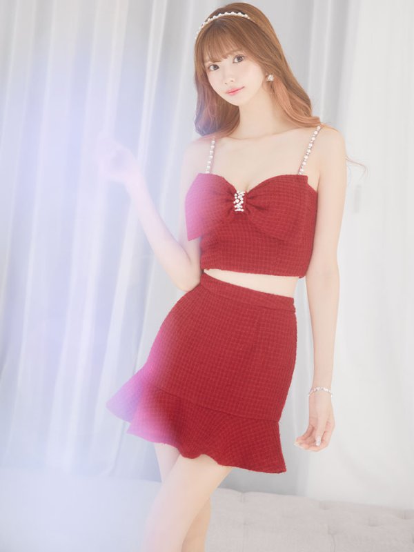 画像5: 【送料無料！】セットアップマーメイドミニドレス/リボン/ビジュー/キャミ/谷間見せ/背中見せ/ミニドレス/キャバドレス 【XS-Mサイズ/3カラー】[HC02-X]【YN】dzt