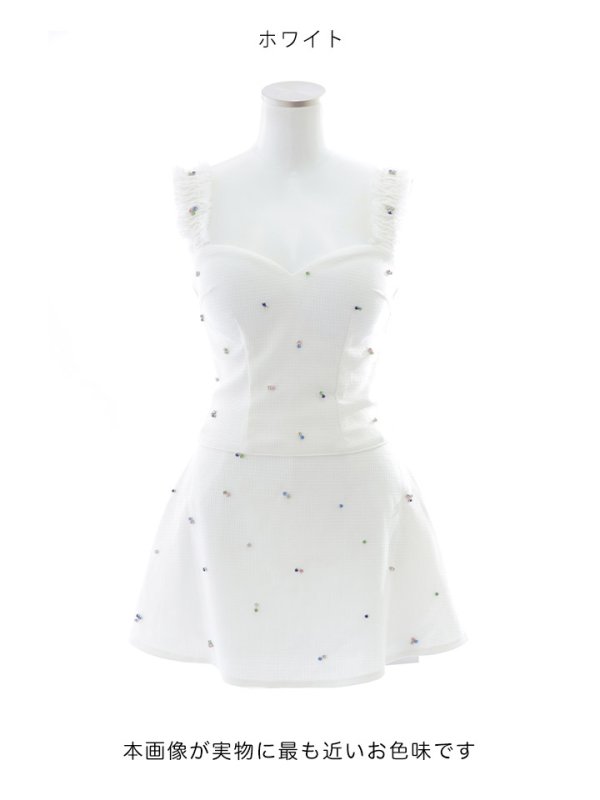 画像19: 【送料無料！】ノースリーブ2ピースドレス/ビジュー/谷間見せ/背中見せ/ミニドレス/キャバドレス【XS-Mサイズ/2カラー】[HC02-X] 【YN】dzy