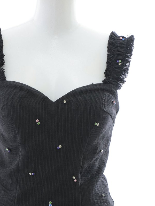 画像22: 【送料無料！】ノースリーブ2ピースドレス/ビジュー/谷間見せ/背中見せ/ミニドレス/キャバドレス【XS-Mサイズ/2カラー】[HC02-X] 【YN】dzy