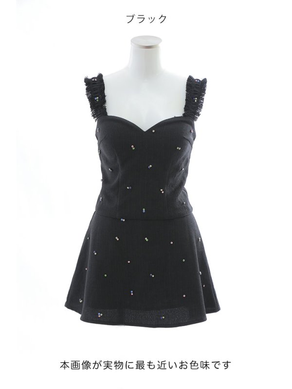 画像20: 【送料無料！】ノースリーブ2ピースドレス/ビジュー/谷間見せ/背中見せ/ミニドレス/キャバドレス【XS-Mサイズ/2カラー】[HC02-X] 【YN】dzy