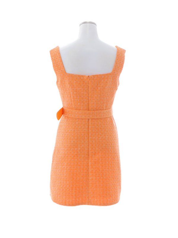 画像13: 【送料無料！】ツイードAラインミニドレス/ノースリーブ/チェック柄/共布ベルト/谷間見せ/背中見せ/ミニドレス/キャバドレス 【XS-Mサイズ/1カラー】[HC02-X] 【YN】dzj