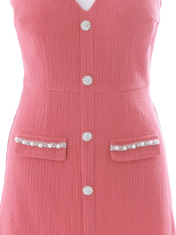 画像24: SALE!ノースリーブAラインミニドレス/Vカット/ボタン/谷間見せ/背中見せ/ミニドレス/キャバドレス【XS-Mサイズ/1カラー】[HC02] 【YN】dzc