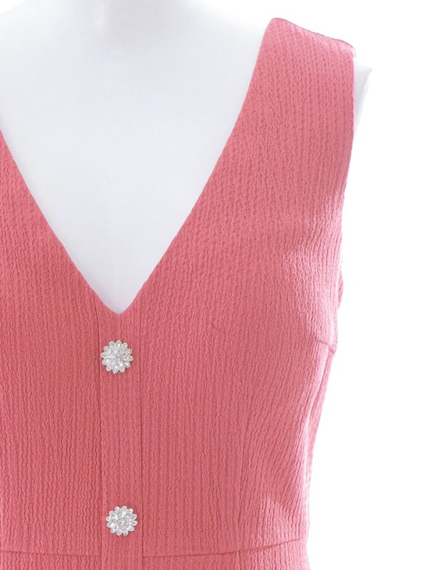 画像22: SALE!ノースリーブAラインミニドレス/Vカット/ボタン/谷間見せ/背中見せ/ミニドレス/キャバドレス【XS-Mサイズ/1カラー】[HC02] 【YN】dzc