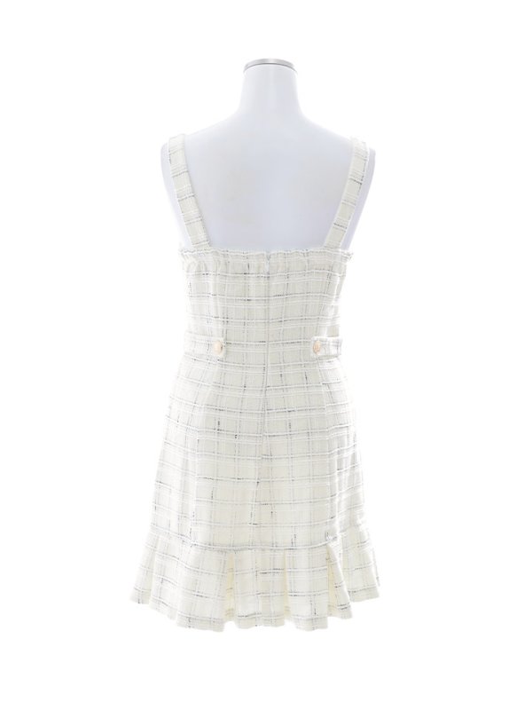 画像15: ノースリーブツイードワンピース/チェック柄/ボタン/谷間見せ/ミニドレス/キャバドレス【XS-Mサイズ/1カラー】[HC02] 【YN】dzw