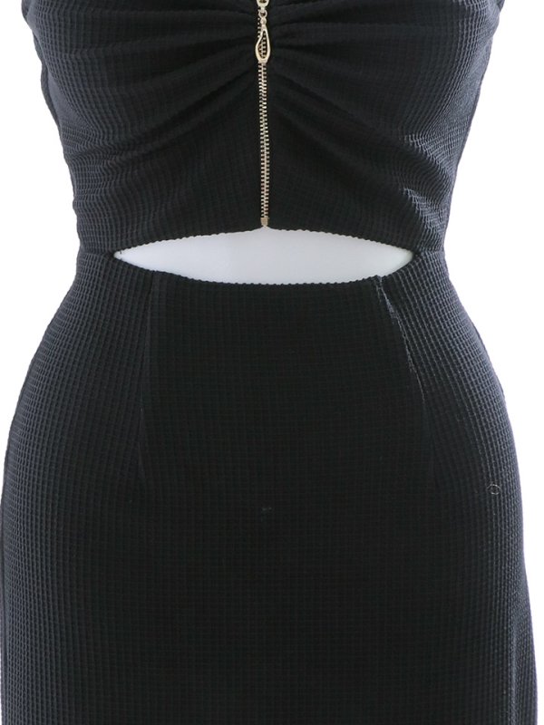画像13: クロスホルターネックフロントジップタイトドレス/谷間見せ/スリット/ミニドレス /キャバドレス【XS-Mサイズ/1カラー】[HC02] 【YN】dzk