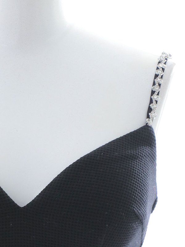 画像15: ワッフルキャミソール/ノースリーブ/ビジュー/サイドシアー/透け/谷間見せ/背中見せ/ミニドレス/キャバドレス【XS-Lサイズ/1カラー】[HC02] 【YN】dzk