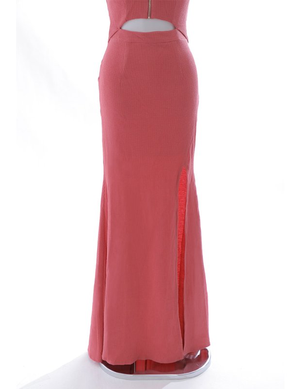 画像21: 【ウィンターセール！】SALE!ワッフルノースリーブフロントファスナードレス/肌見せ/谷間見せ/背中隠し/タイト/ロングドレス/キャバドレス【S-Mサイズ/2カラー】[OF03]【YN】dzw