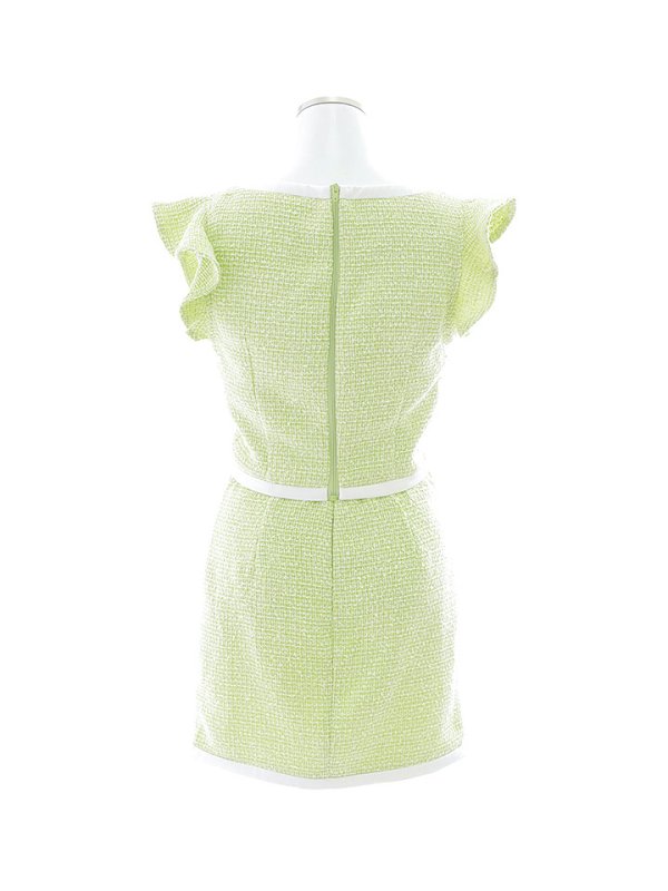 画像17: 【送料無料！】ツイードセットアップ/フリル袖/パイピング/ボタン/ベルト/タイト/谷間見せ/背中隠し/ミニドレス/キャバドレス【XS-Mサイズ/1カラー】[OF03-X] 【YN】dzy