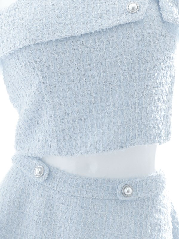 画像25: 【送料無料！】キャミツイードセットアップ/オフショルダー/パール紐/パールボタン/オフショルラップ/フレアスカート/胸元隠し/背中隠し/ミニドレス/キャバドレス【XS-Mサイズ/2カラー】[OF03-X] 【YN】dzw