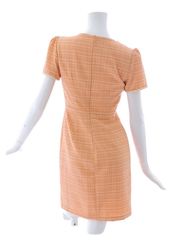 画像34: ツイードミニドレス/スクエアネック/ツイード /チェーン/タイトスカート/谷間見せ/背中隠し/キャバドレス/ミニドレス【XS-XLサイズ/3カラー】[OF03] 【YN】dzw