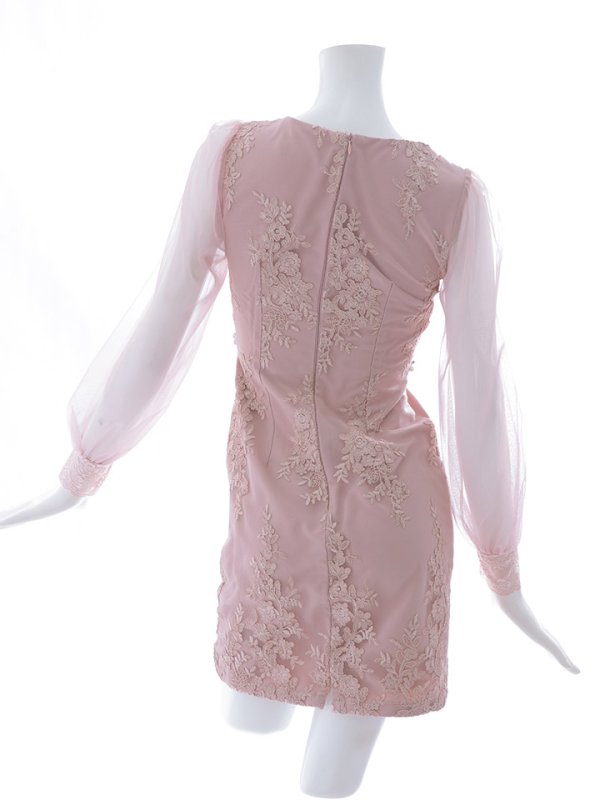 画像22: 送料無料！刺繍ドレス/ロングスリーブ/シアー袖/ミニドレス/キャバドレス【XS-XLサイズ/2カラー】[OF03-X]【YN】dzj