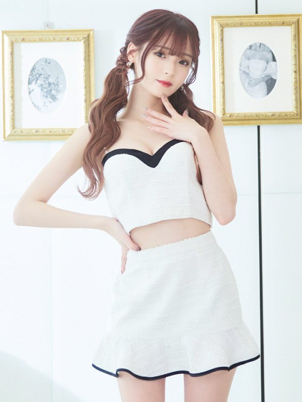 画像27: マーメイドツイードドレス/ノースリーブ/フラワーモチーフブローチ/谷間見せ/背中隠し/ミニドレス/キャバドレス【S-Mサイズ/1カラー】【複数品番】[OF03] 【YN】dzw