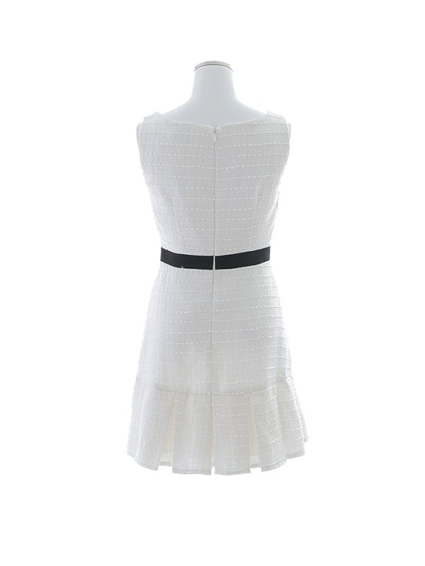 画像18: マーメイドツイードドレス/ノースリーブ/フラワーモチーフブローチ/谷間見せ/背中隠し/ミニドレス/キャバドレス【S-Mサイズ/1カラー】[OF03] 【YN】dzw