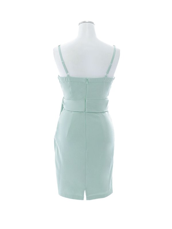 画像41: キャミソールドレス/ノースリーブ/ビジュー/リボンベルト/谷間見せ/背中見せ/ミニドレス/キャバドレス【XS-Lサイズ/4カラー】[OF03] 【YN】dzj