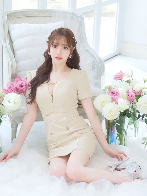 画像26: 新色&新サイズ登場!ワッフル/チェーン/ジップアップ/ボタン/谷間見せ/背中隠し/ミニドレス/キャバドレス【XS-XLサイズ/8カラー】[OF03-X] 【YN】dzw