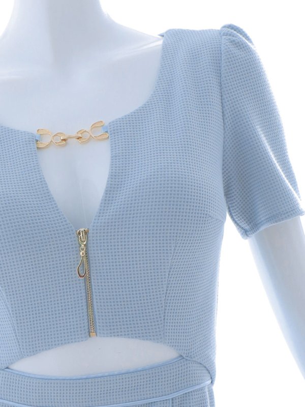 画像47: 新色&新サイズ登場!ワッフル/チェーン/ジップアップ/ボタン/谷間見せ/背中隠し/ミニドレス/キャバドレス【XS-XLサイズ/8カラー】[OF03-X] 【YN】dzw