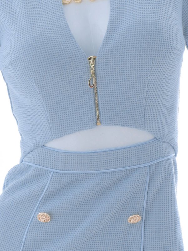 画像49: 新色&新サイズ登場!ワッフル/チェーン/ジップアップ/ボタン/谷間見せ/背中隠し/ミニドレス/キャバドレス【XS-XLサイズ/8カラー】[OF03-X] 【YN】dzw