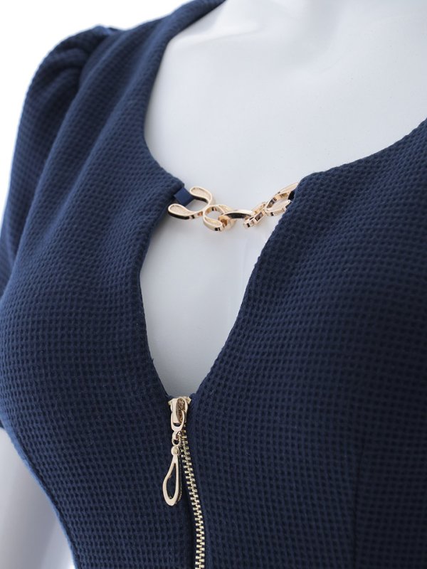 画像46: 新色&新サイズ登場!ワッフル/チェーン/ジップアップ/ボタン/谷間見せ/背中隠し/ミニドレス/キャバドレス【XS-XLサイズ/8カラー】[OF03-X] 【YN】dzw