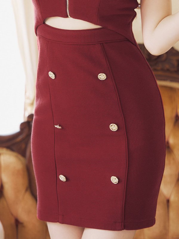 画像12: 新色&新サイズ登場!ワッフル/チェーン/ジップアップ/ボタン/谷間見せ/背中隠し/ミニドレス/キャバドレス【XS-XLサイズ/8カラー】[OF03-X] 【YN】dzw