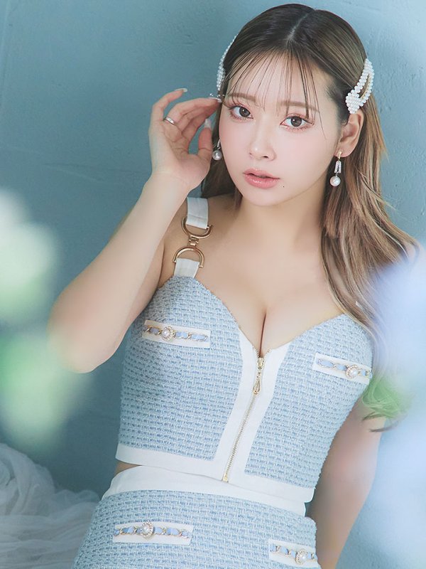 画像13: 新色登場!セットアップツイード/キャミソール/ノースリーブ/パール/ビジュー/チェーン/ジップアップ/谷間見せ/背中見せ/ミニドレス/キャバドレス/【XS-Mサイズ/2カラー】[OF03] 【YN】dzw