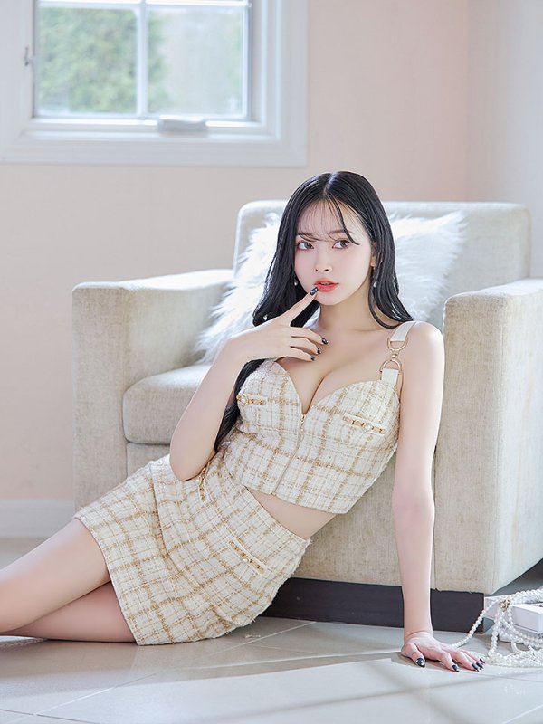 画像23: 新色登場!セットアップツイード/キャミソール/ノースリーブ/パール/ビジュー/チェーン/ジップアップ/谷間見せ/背中見せ/ミニドレス/キャバドレス/【XS-Mサイズ/2カラー】[OF03] 【YN】dzw