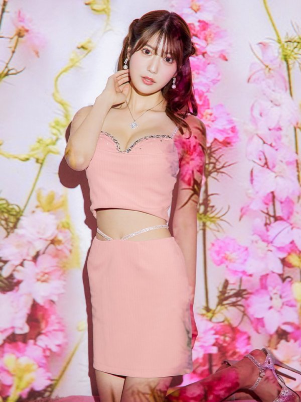 画像15: セットアップキャミソール/ビジュー/谷間見せ/背中見せ/ミニドレス/キャバドレス【XS-Mサイズ/1カラー】[OF03]【YN】 dzy