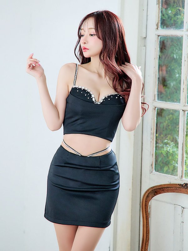 画像19: セットアップキャミソール/ビジュー/谷間見せ/背中見せ/ミニドレス/キャバドレス【XS-Mサイズ/1カラー】[OF03]【YN】 dzy