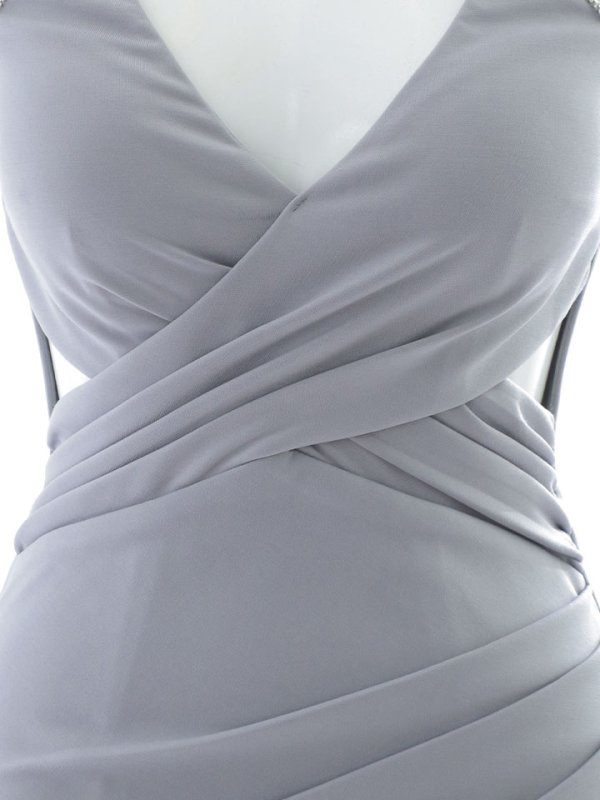 画像15: ワンカラーバストクロスドレス/タック/キャミソール/ビジュー/肌見せ/サイド空き/谷間見せ/背中見せ/ミニドレス/キャバドレス【XS-Mサイズ/1カラー】[OF03] 【YN】dzwy