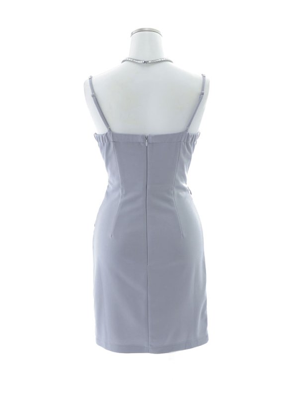 画像12: ワンカラーバストクロスドレス/タック/キャミソール/ビジュー/肌見せ/サイド空き/谷間見せ/背中見せ/ミニドレス/キャバドレス【XS-Mサイズ/1カラー】[OF03] 【YN】dzwy