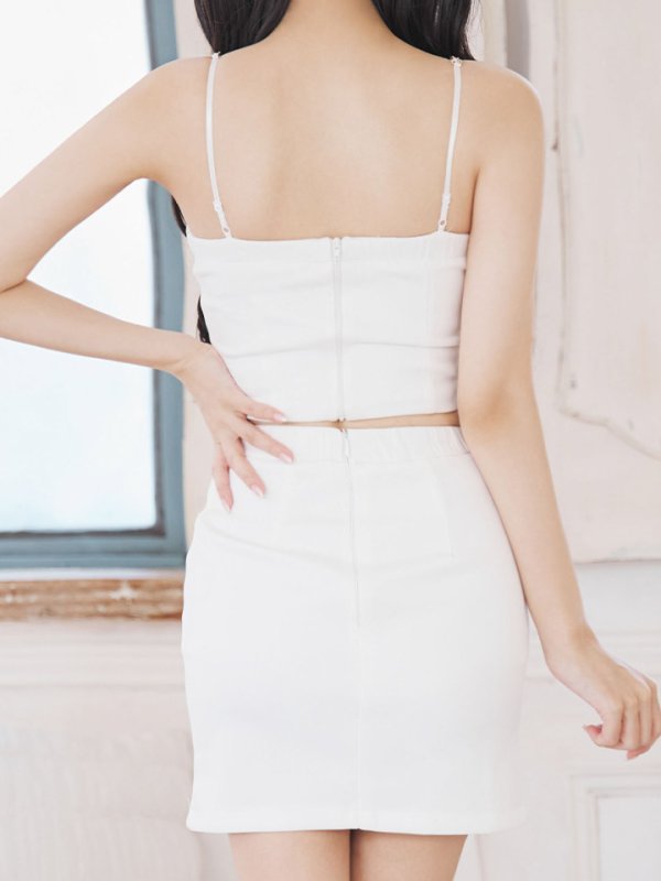 画像10: セットアップキャミソール/ジップアップ/チェーン/谷間見せ/背中見せ/ミニドレス/キャバドレス【XS-Mサイズ/5カラー】[OF03-U] 【YN】dzy