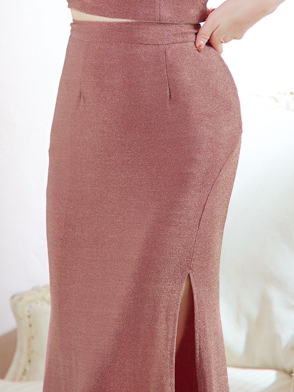 画像8: 送料無料！キャミソールラメセットアップロングドレス/スリット/ビジュー/谷間見せ/ロングドレス/キャバドレス【XS-Lサイズ/4カラー】[OF03] 【YN】dzw