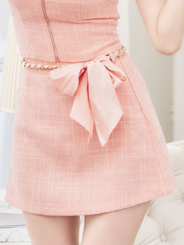 画像9: 【送料無料!】新色登場!ツイードセットアップキャミドレス/2ピース/リボン/パール/ジップ/チェーン/キャバドレス/ミニドレス【XS-Lサイズ/5カラー】[OF03] 【YN】dzw【一部予約商品/12月上旬発送予定】