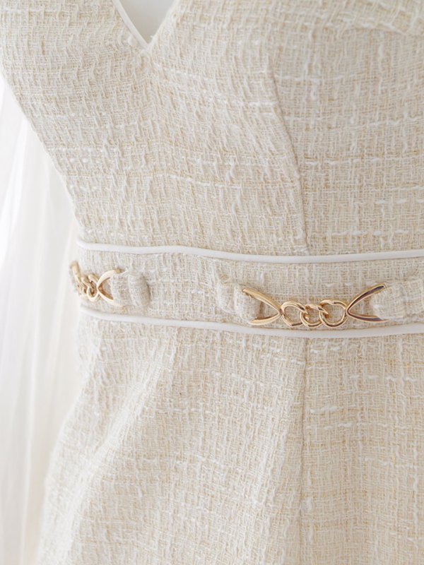 画像31: 【送料無料！】チュール袖ウエストベルトツイードミニドレス/キャバドレス【S-Lサイズ/3カラー】[OF03-X] 【YN】dzc