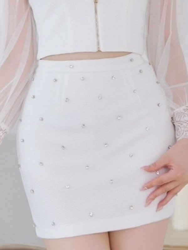 画像7: 【送料無料！】フロントジップセットアップミニドレス/2ピース/チュール袖/谷間見せ/ミニドレス/キャバドレス【XS-Lサイズ/3カラー】[OF03-X] 【YN】dzw【一部予約商品/11月中旬発送予定】