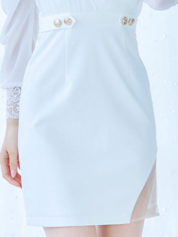 画像6: シフォン袖タイトミニドレス/谷間見せ/背中見せ/長袖/ボタン/スリット/アメスリ/オフショルダー/タイト/ミニドレス/キャバドレス【S-Mサイズ/2カラー】[OF03-U] 【YN】dzw