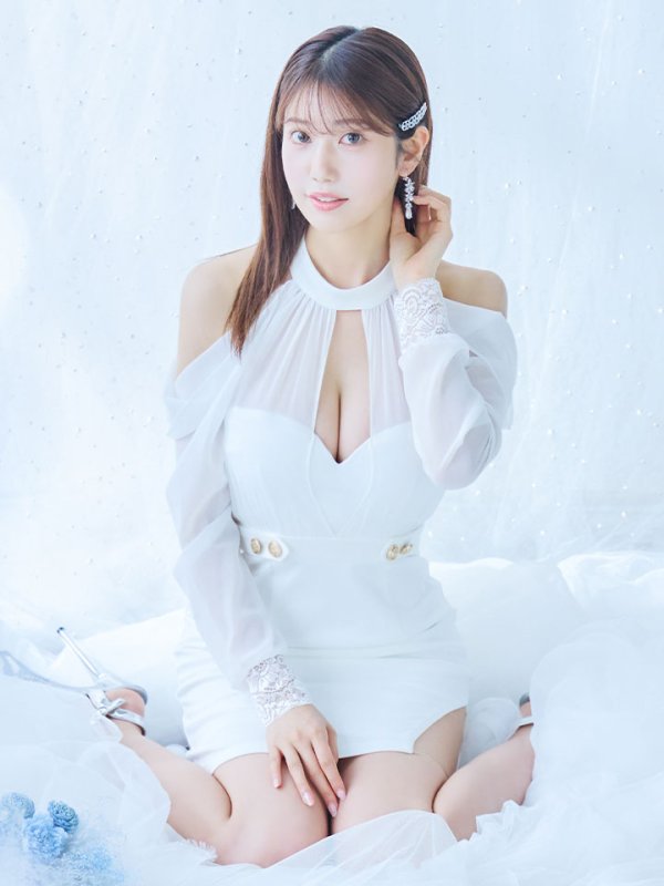 画像9: シフォン袖タイトミニドレス/谷間見せ/背中見せ/長袖/ボタン/スリット/アメスリ/オフショルダー/タイト/ミニドレス/キャバドレス【S-Mサイズ/2カラー】[OF03-U] 【YN】dzw