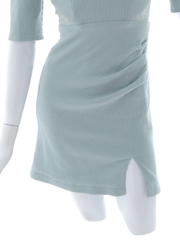 画像25: ワッフルテーラードドレス/レース/谷間見せ/背中魅せ/ミニドレス/キャバドレス【S-Lサイズ/1カラー】[OF03] 【YN】dzj