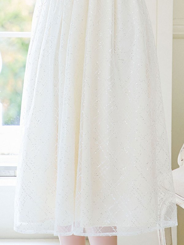 画像6: 【送料無料！】【sifeel/シフィール】レースレイヤードワンピース/ノースリーブ/ジップアップ/スパンコール/Vネック/透け感/谷間見せ/背中見せ/ミディアムドレス/キャバドレス【XS-Lサイズ/2カラー】[OF03-X] 【YN】dzw