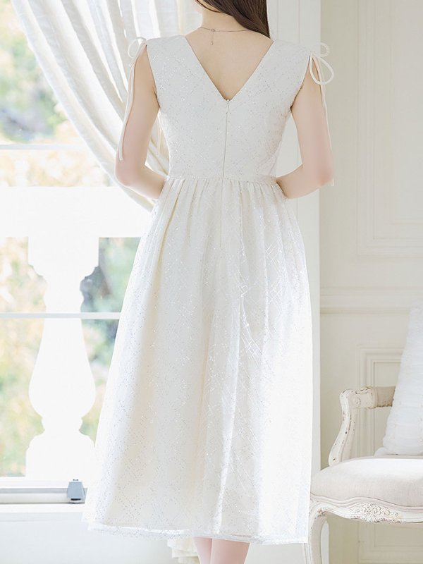 画像7: 【送料無料！】【sifeel/シフィール】レースレイヤードワンピース/ノースリーブ/ジップアップ/スパンコール/Vネック/透け感/谷間見せ/背中見せ/ミディアムドレス/キャバドレス【XS-Lサイズ/2カラー】[OF03-X] 【YN】dzw