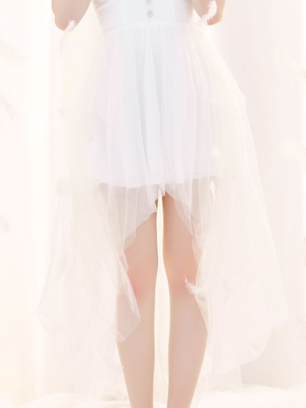 画像5: レースワンピースドレス/レイヤード/透け感/谷間見せ/背中見せ/ミニドレス/キャバドレス【XS-Lサイズ/1カラー】[OF03-U] 【YN】dzk