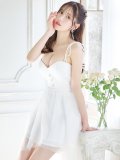 レースワンピースドレス/レイヤード/透け感/谷間見せ/背中見せ/ミニドレス/キャバドレス【XS-Lサイズ/1カラー】[OF03-U] 【YN】dzk