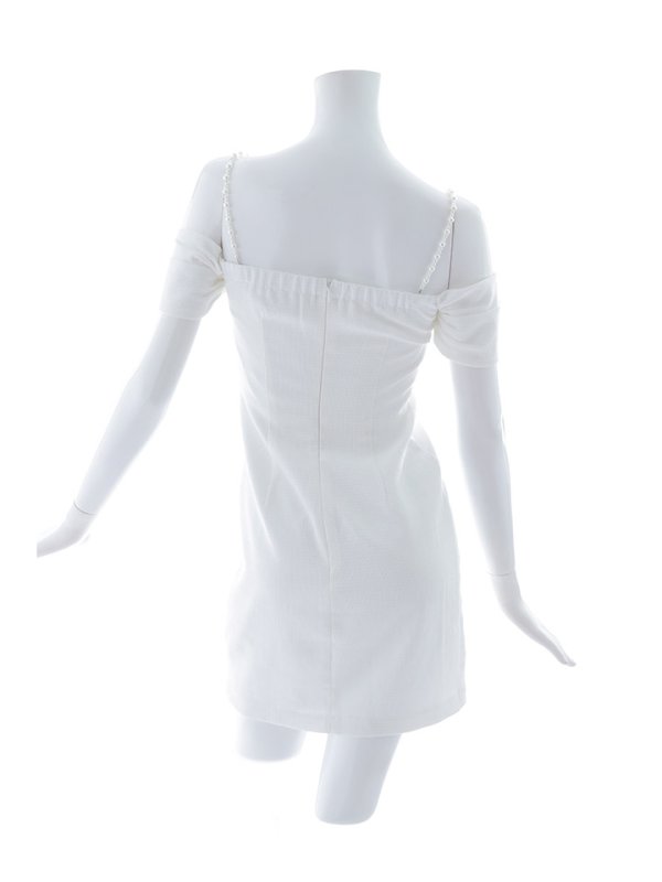 画像18: オフショルミニドレス/ビジュー/パール紐/谷間見せ/背中見せ/ミニドレス/キャバドレス【XS-Mサイズ/1カラー】[OF03] 【YN】dzw