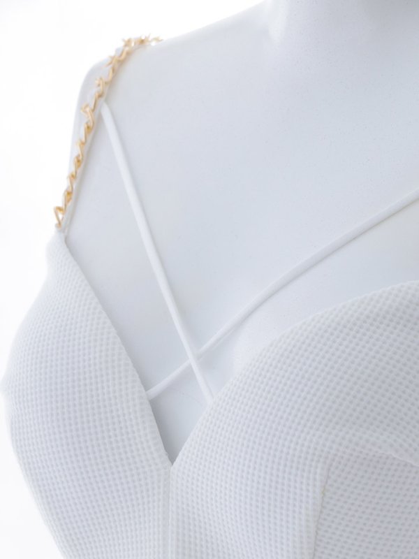 画像22: キャミソールドレス/チェーン/ワッフル/谷間見せ/背中見せ/タイト/ミニドレス/キャバドレス【S-Mサイズ/2カラー】[OF03] 【YN】dzy