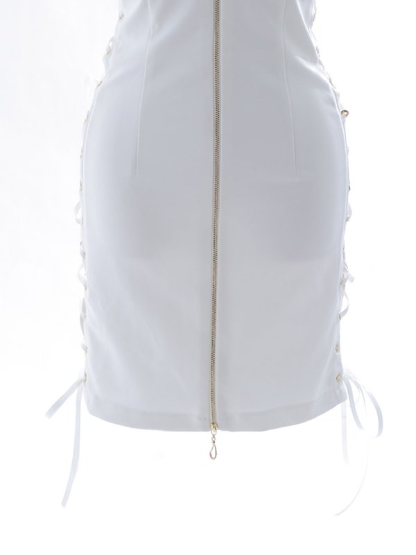 画像24: ホルターネック/サイドシアー/レースアップ/フロントファスナー/谷間魅せ/ミニドレス/キャバドレス【S-Mサイズ/2カラー】[OF03-U] 【YN】dzj