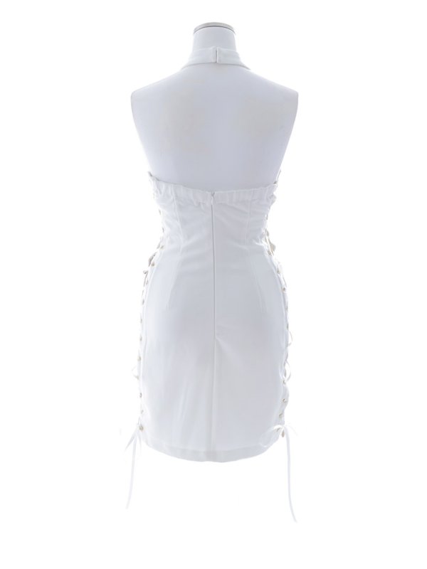 画像21: ホルターネック/サイドシアー/レースアップ/フロントファスナー/谷間魅せ/ミニドレス/キャバドレス【S-Mサイズ/2カラー】[OF03-U] 【YN】dzj