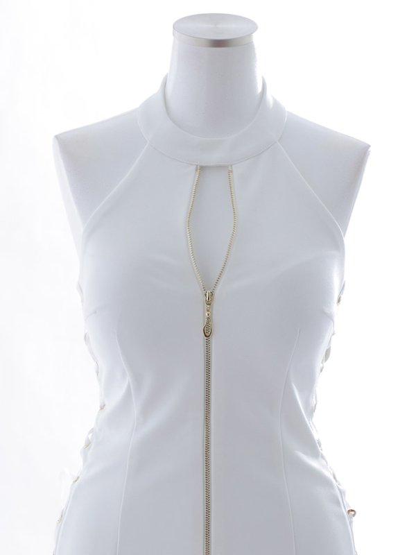 画像23: ホルターネック/サイドシアー/レースアップ/フロントファスナー/谷間魅せ/ミニドレス/キャバドレス【S-Mサイズ/2カラー】[OF03-U] 【YN】dzj