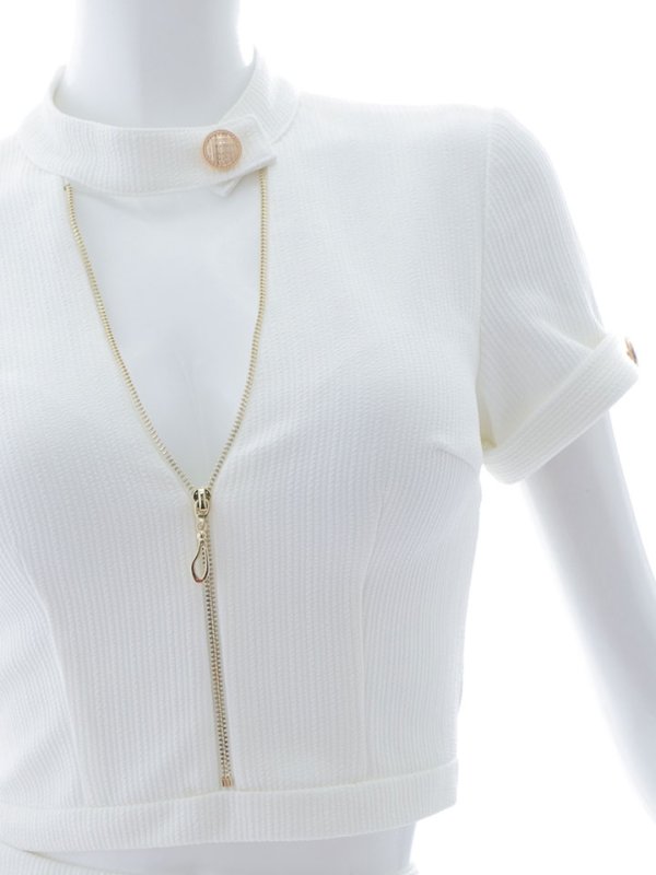 画像24: リブストライプセットアップドレス/ジップアップ/ボタン/ストレッチ/谷間見せ/背中隠し/ミニドレス/キャバドレス【XS-Mサイズ/2カラー】[OF03] 【YN】dzk