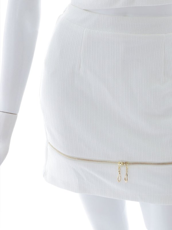 画像25: リブストライプセットアップドレス/ジップアップ/ボタン/ストレッチ/谷間見せ/背中隠し/ミニドレス/キャバドレス【XS-Mサイズ/2カラー】[OF03] 【YN】dzk