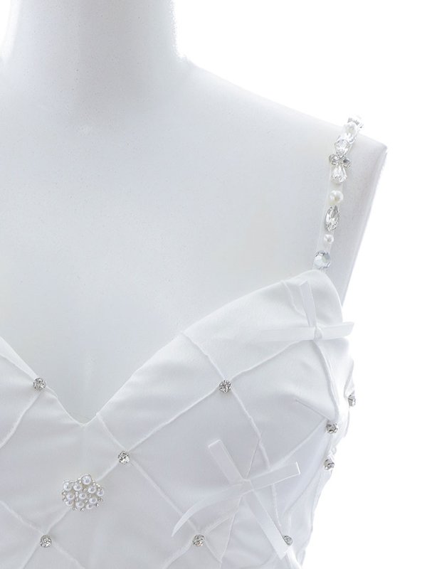 画像21: 【送料無料！】キャミソールドレス/セットアップ/リボン/ビジュー/谷間見せ/背中見せ/ミニドレス/キャバドレス【XS-Mサイズ/2カラー】[OF03-U] 【YN】dzk